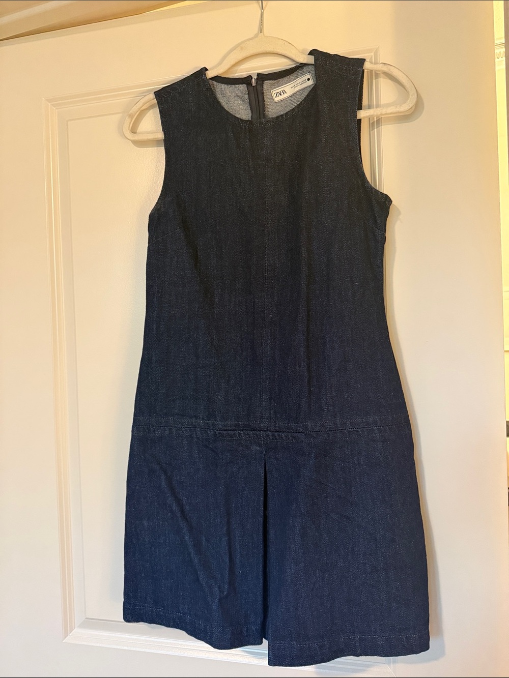 Zara Navy Denim Sleeveless Dress